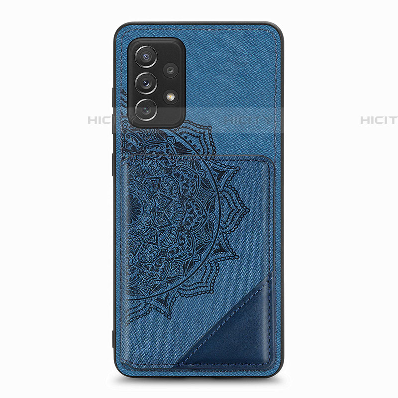 Custodia Silicone Ultra Sottile Morbida Cover con Magnetico S05D per Samsung Galaxy A52 5G Blu