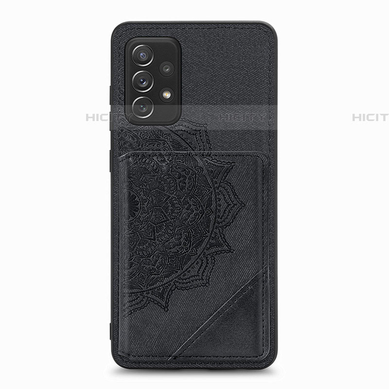 Custodia Silicone Ultra Sottile Morbida Cover con Magnetico S05D per Samsung Galaxy A52 5G Nero