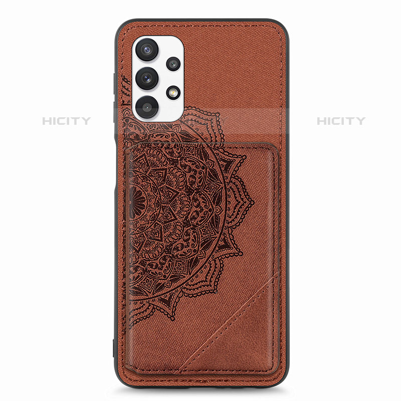 Custodia Silicone Ultra Sottile Morbida Cover con Magnetico S05D per Samsung Galaxy M32 5G Marrone