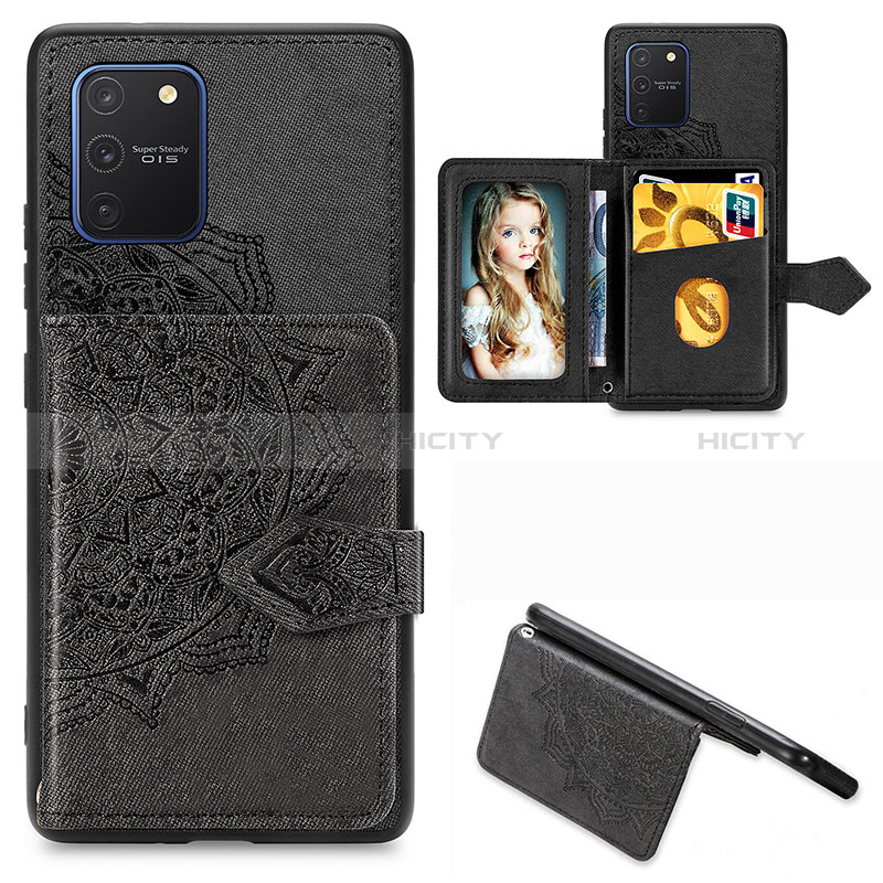 Custodia Silicone Ultra Sottile Morbida Cover con Magnetico S05D per Samsung Galaxy S10 Lite Nero