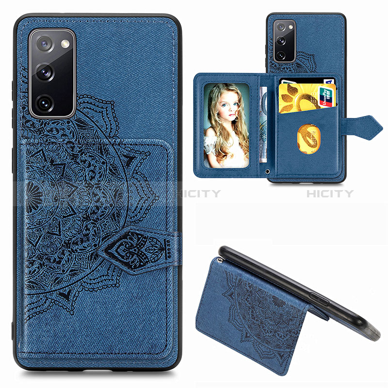 Custodia Silicone Ultra Sottile Morbida Cover con Magnetico S05D per Samsung Galaxy S20 FE (2022) 5G Blu