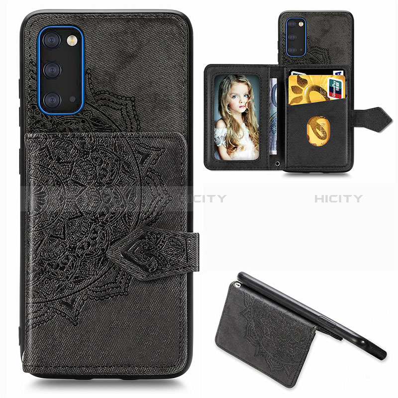 Custodia Silicone Ultra Sottile Morbida Cover con Magnetico S05D per Samsung Galaxy S20 Nero