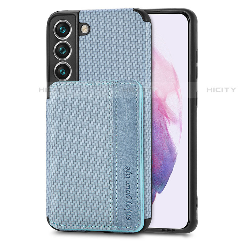 Custodia Silicone Ultra Sottile Morbida Cover con Magnetico S05D per Samsung Galaxy S21 FE 5G Blu