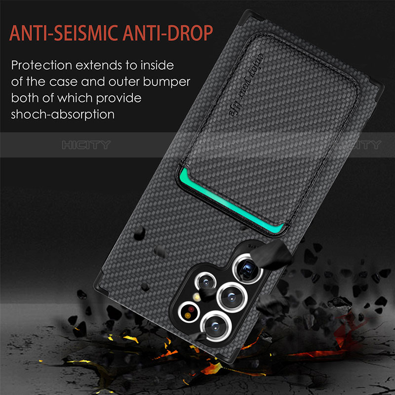 Custodia Silicone Ultra Sottile Morbida Cover con Magnetico S05D per Samsung Galaxy S21 Ultra 5G