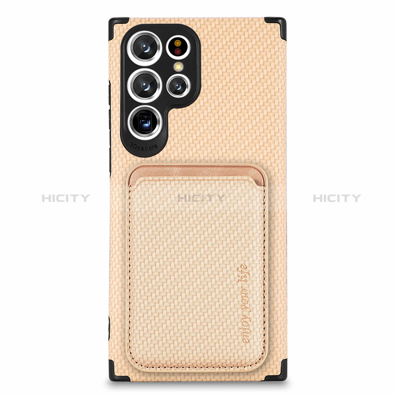 Custodia Silicone Ultra Sottile Morbida Cover con Magnetico S05D per Samsung Galaxy S25 Ultra 5G Oro