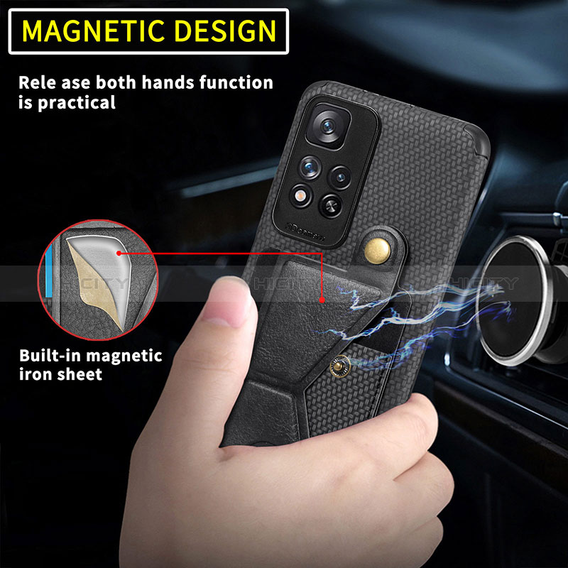Custodia Silicone Ultra Sottile Morbida Cover con Magnetico S05D per Xiaomi Poco X4 NFC