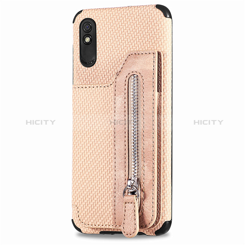 Custodia Silicone Ultra Sottile Morbida Cover con Magnetico S05D per Xiaomi Redmi 9i Oro