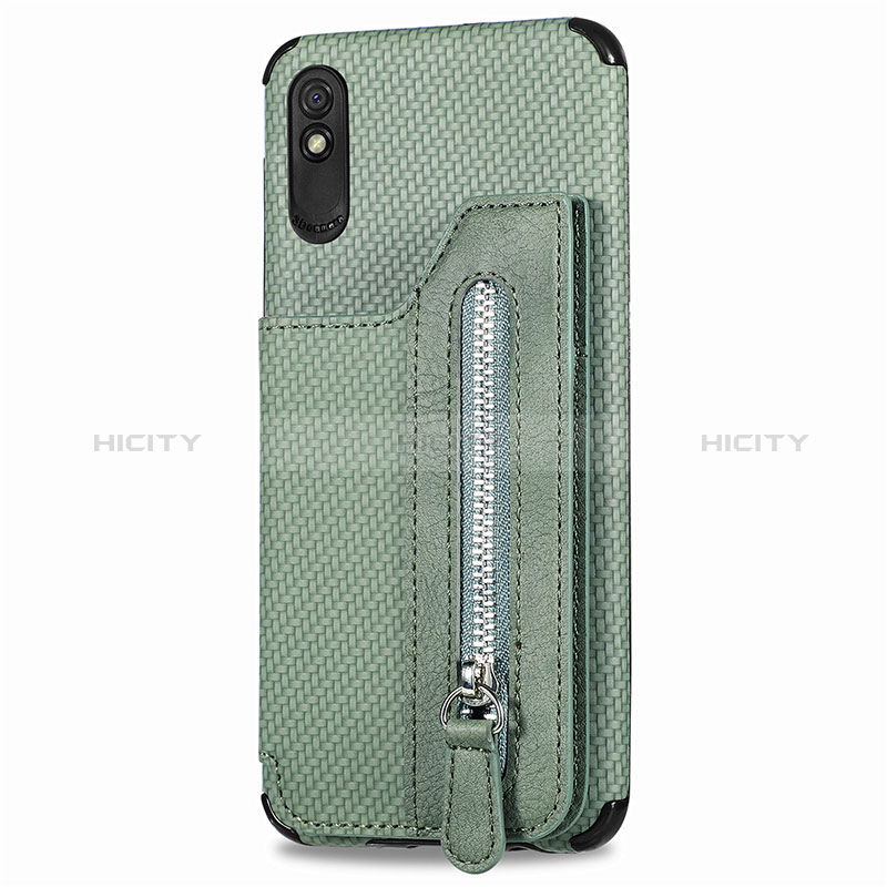 Custodia Silicone Ultra Sottile Morbida Cover con Magnetico S05D per Xiaomi Redmi 9i Verde