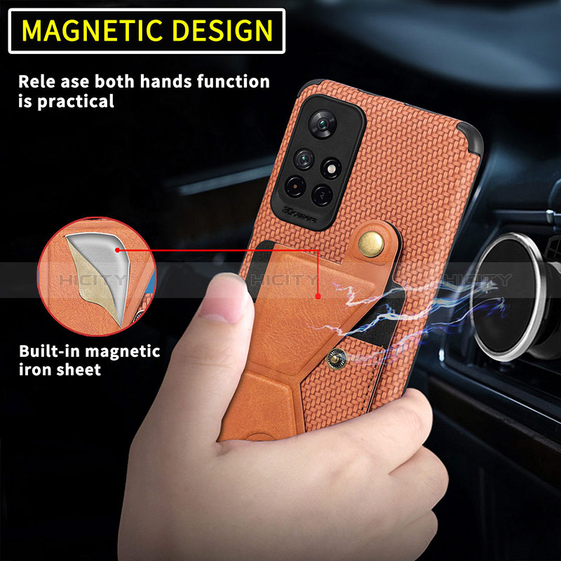 Custodia Silicone Ultra Sottile Morbida Cover con Magnetico S05D per Xiaomi Redmi Note 11 5G