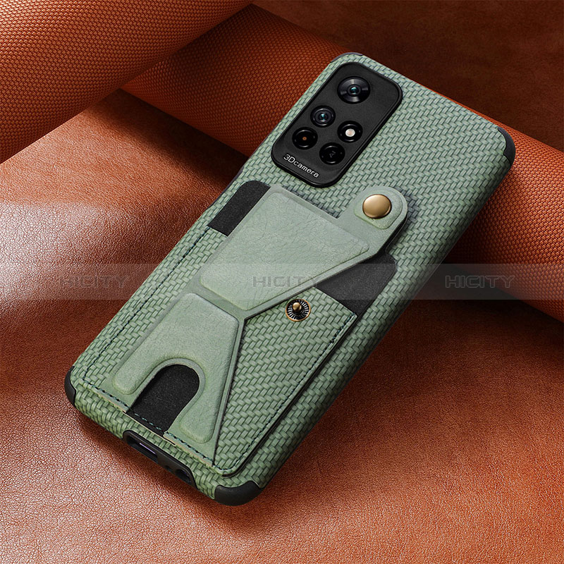 Custodia Silicone Ultra Sottile Morbida Cover con Magnetico S05D per Xiaomi Redmi Note 11 5G Oro