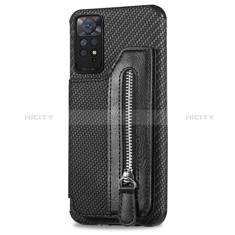 Custodia Silicone Ultra Sottile Morbida Cover con Magnetico S05D per Xiaomi Redmi Note 11 Pro 4G Nero