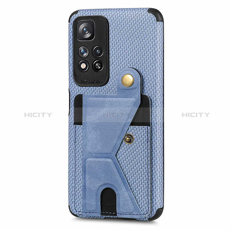 Custodia Silicone Ultra Sottile Morbida Cover con Magnetico S05D per Xiaomi Redmi Note 11 Pro+ Plus 5G Blu