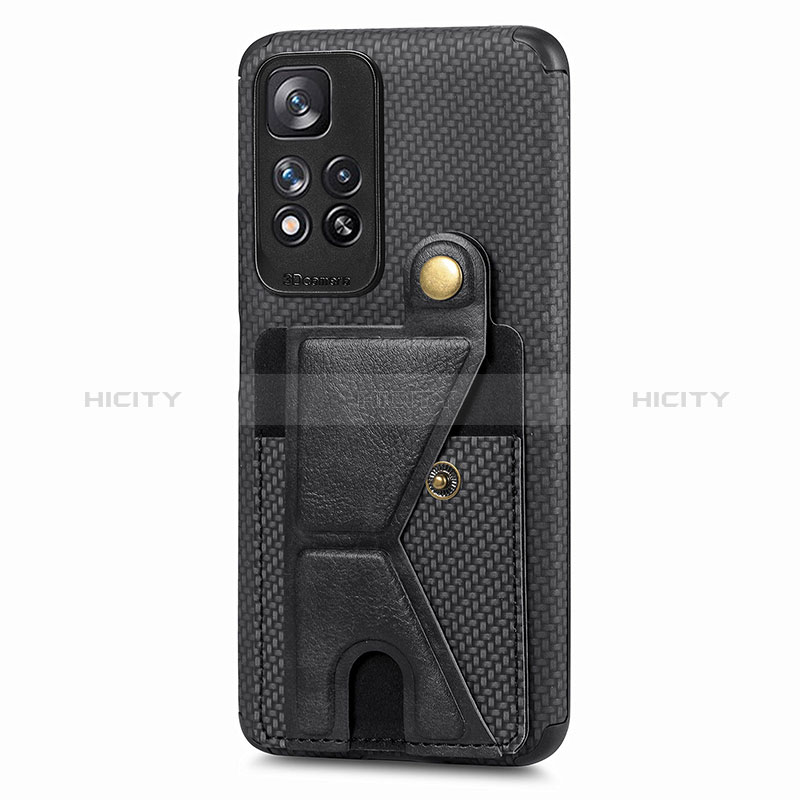 Custodia Silicone Ultra Sottile Morbida Cover con Magnetico S05D per Xiaomi Redmi Note 11 Pro+ Plus 5G Nero