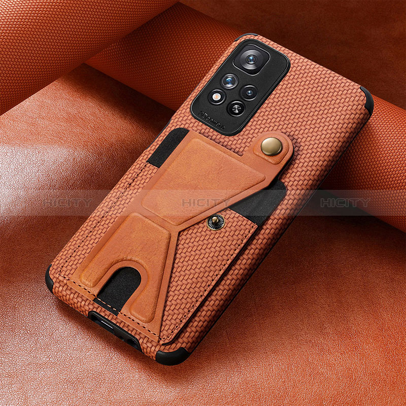 Custodia Silicone Ultra Sottile Morbida Cover con Magnetico S06D per Xiaomi Mi 11i 5G (2022) Marrone