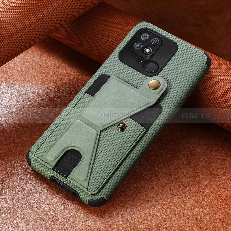 Custodia Silicone Ultra Sottile Morbida Cover con Magnetico S06D per Xiaomi Redmi 10 India Verde