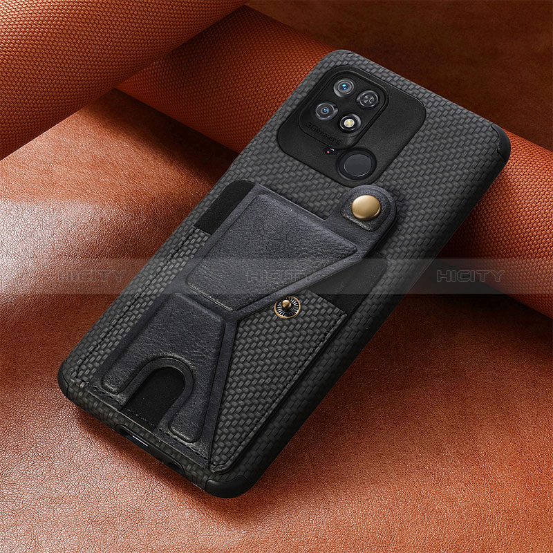 Custodia Silicone Ultra Sottile Morbida Cover con Magnetico S06D per Xiaomi Redmi 10 Power Nero