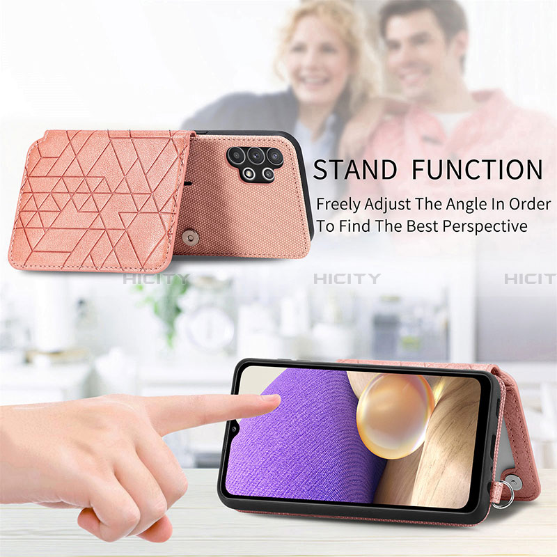 Custodia Silicone Ultra Sottile Morbida Cover con Magnetico S07D per Samsung Galaxy A32 5G