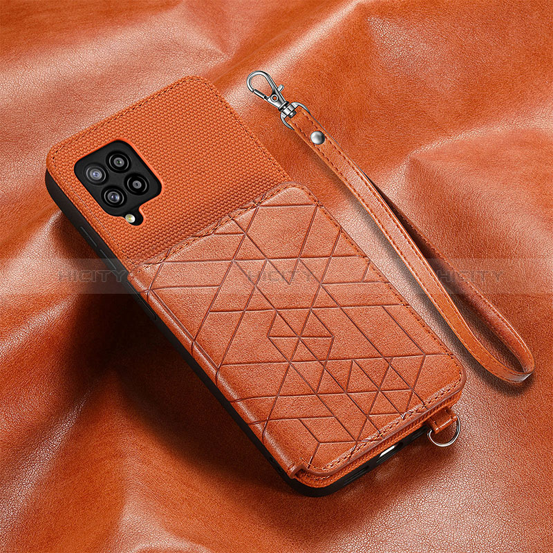 Custodia Silicone Ultra Sottile Morbida Cover con Magnetico S07D per Samsung Galaxy A42 5G Marrone