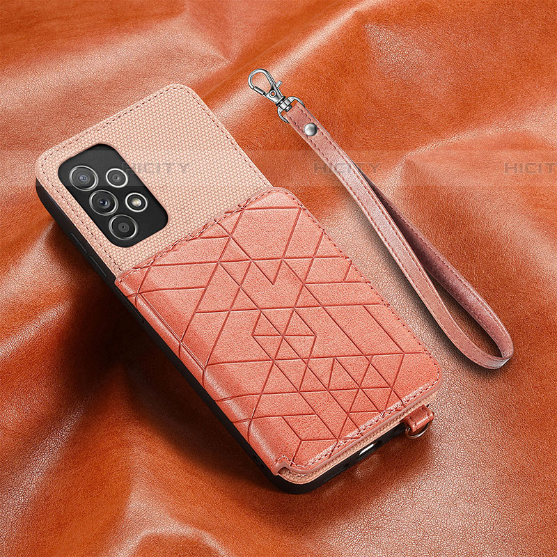 Custodia Silicone Ultra Sottile Morbida Cover con Magnetico S07D per Samsung Galaxy A52 5G Rosa