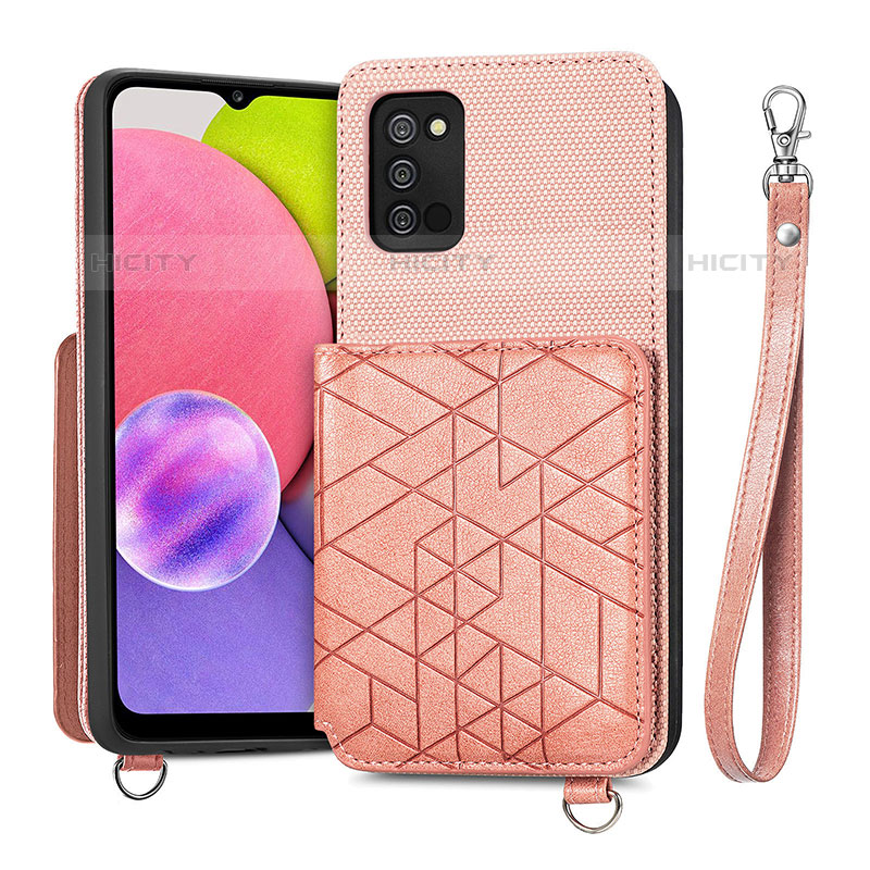 Custodia Silicone Ultra Sottile Morbida Cover con Magnetico S07D per Samsung Galaxy M02s Rosa