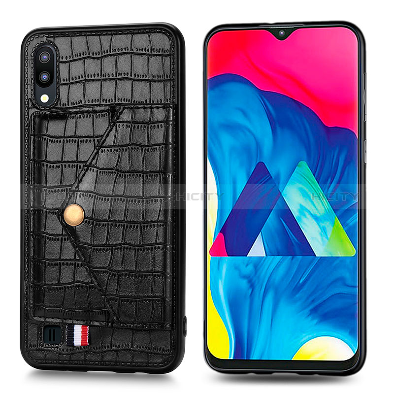 Custodia Silicone Ultra Sottile Morbida Cover con Magnetico S07D per Samsung Galaxy M10 Nero