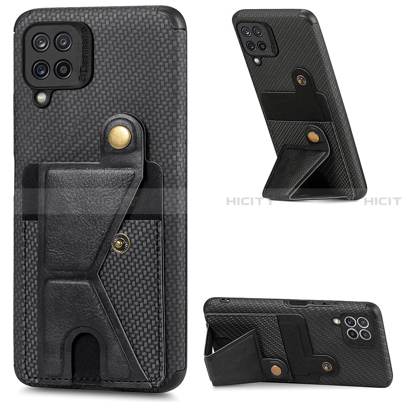 Custodia Silicone Ultra Sottile Morbida Cover con Magnetico S08D per Samsung Galaxy A22 4G Nero