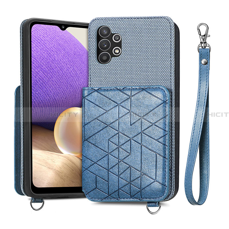 Custodia Silicone Ultra Sottile Morbida Cover con Magnetico S08D per Samsung Galaxy A32 4G