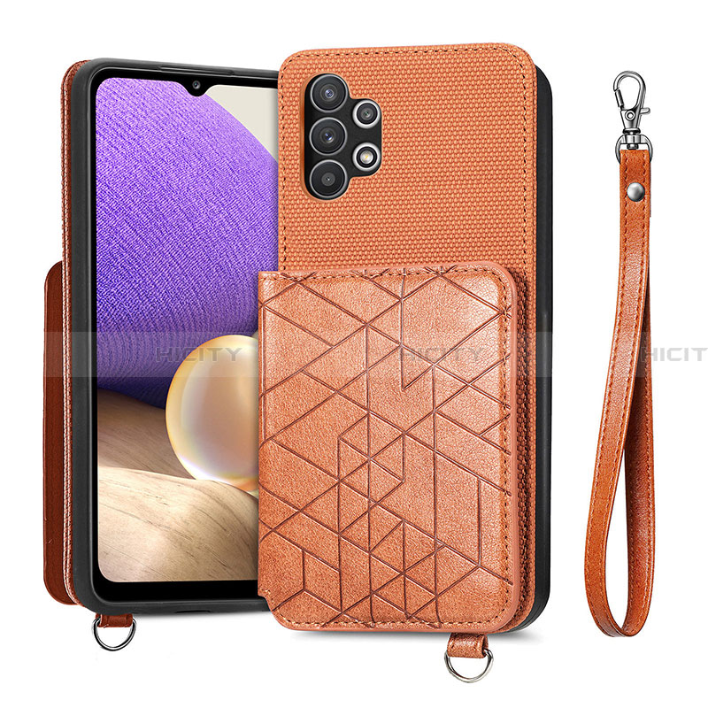 Custodia Silicone Ultra Sottile Morbida Cover con Magnetico S08D per Samsung Galaxy A32 4G