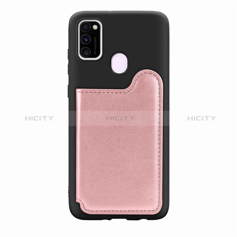 Custodia Silicone Ultra Sottile Morbida Cover con Magnetico S08D per Samsung Galaxy M30s Oro Rosa