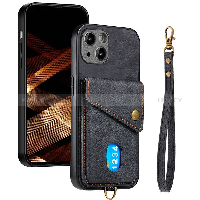 Custodia Silicone Ultra Sottile Morbida Cover con Magnetico S09D per Apple iPhone 14 Plus Nero