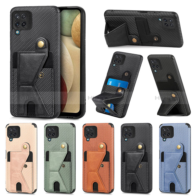 Custodia Silicone Ultra Sottile Morbida Cover con Magnetico S09D per Samsung Galaxy A12