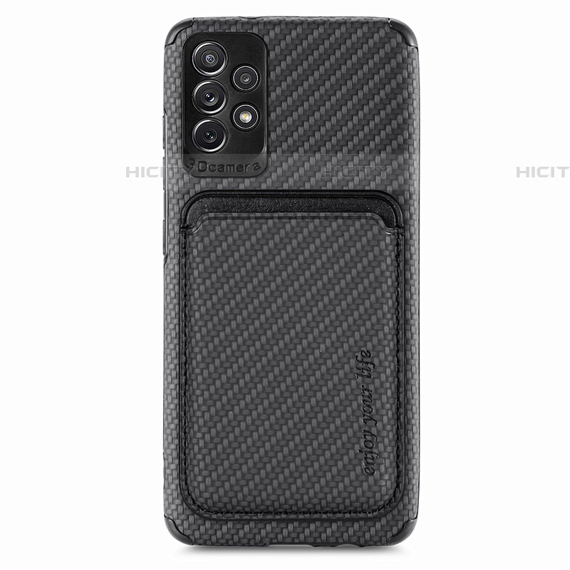 Custodia Silicone Ultra Sottile Morbida Cover con Magnetico S09D per Samsung Galaxy A52 4G Nero