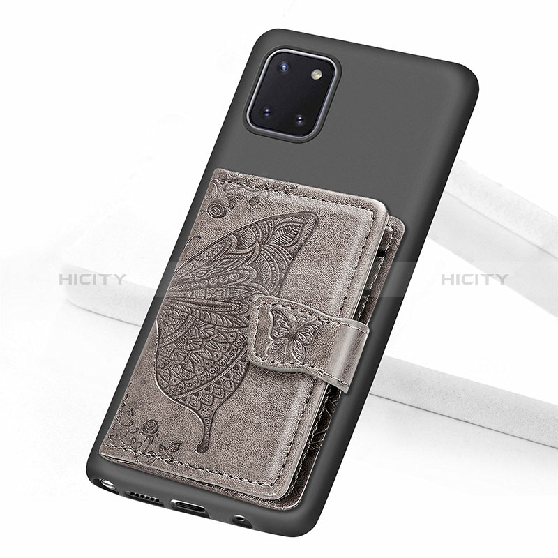 Custodia Silicone Ultra Sottile Morbida Cover con Magnetico S09D per Samsung Galaxy A81 Grigio