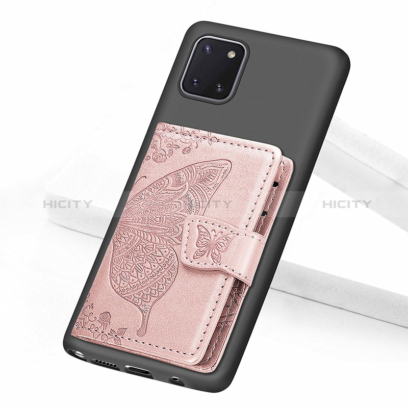 Custodia Silicone Ultra Sottile Morbida Cover con Magnetico S09D per Samsung Galaxy A81 Rosa