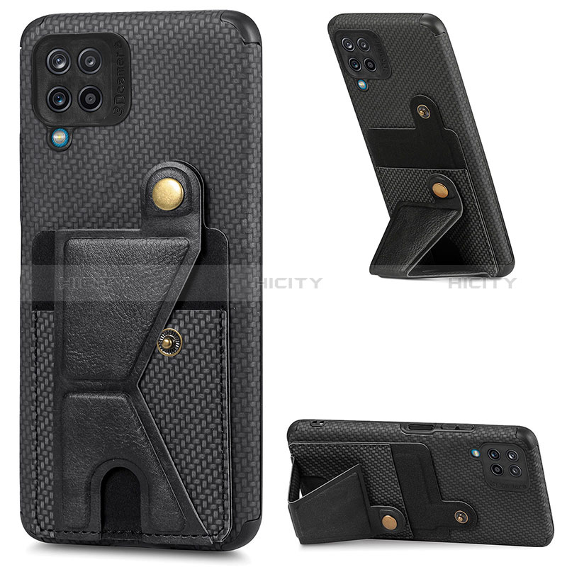 Custodia Silicone Ultra Sottile Morbida Cover con Magnetico S09D per Samsung Galaxy M12 Nero