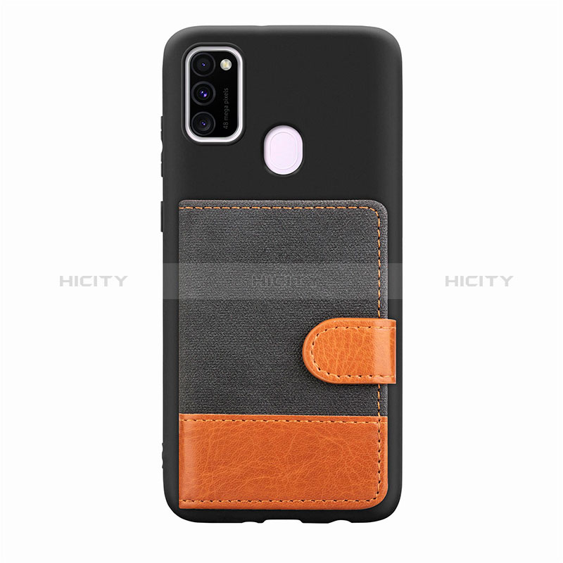 Custodia Silicone Ultra Sottile Morbida Cover con Magnetico S09D per Samsung Galaxy M30s Nero