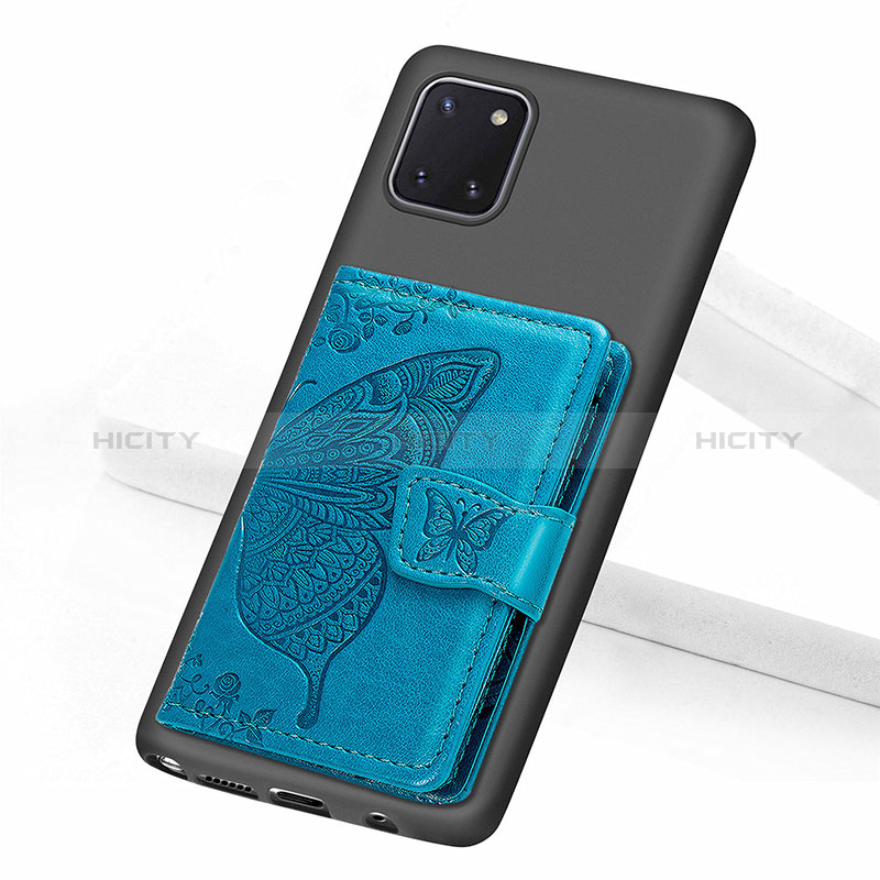 Custodia Silicone Ultra Sottile Morbida Cover con Magnetico S09D per Samsung Galaxy M60s Blu