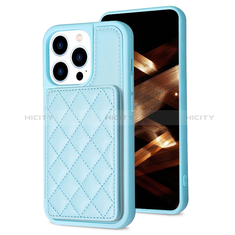 Custodia Silicone Ultra Sottile Morbida Cover con Magnetico S10D per Apple iPhone 13 Pro Cielo Blu