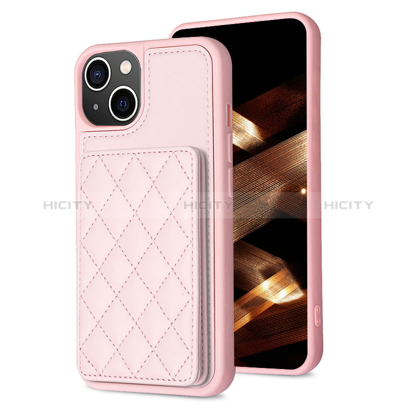 Custodia Silicone Ultra Sottile Morbida Cover con Magnetico S10D per Apple iPhone 15 Plus Oro Rosa