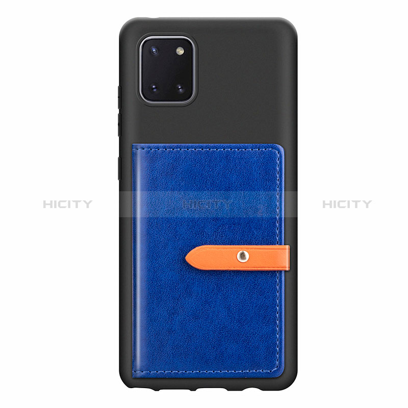 Custodia Silicone Ultra Sottile Morbida Cover con Magnetico S10D per Samsung Galaxy A81 Blu