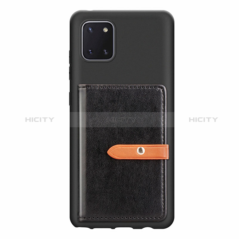 Custodia Silicone Ultra Sottile Morbida Cover con Magnetico S10D per Samsung Galaxy A81 Nero