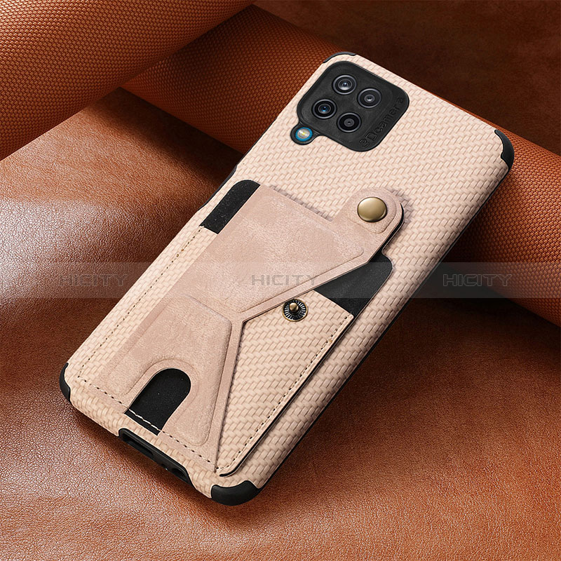 Custodia Silicone Ultra Sottile Morbida Cover con Magnetico S10D per Samsung Galaxy F12 Oro Rosa