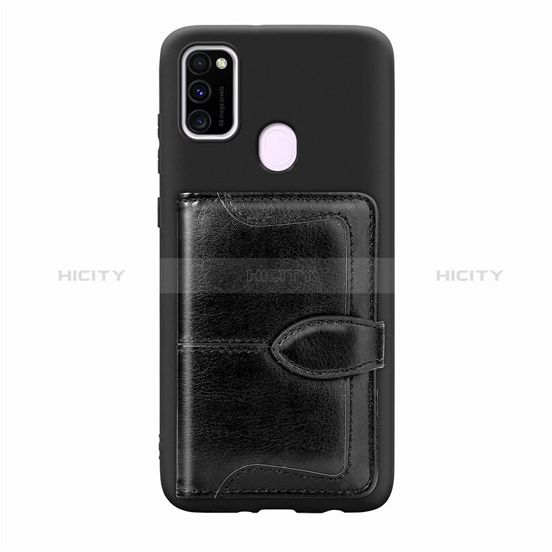 Custodia Silicone Ultra Sottile Morbida Cover con Magnetico S12D per Samsung Galaxy M21 Nero