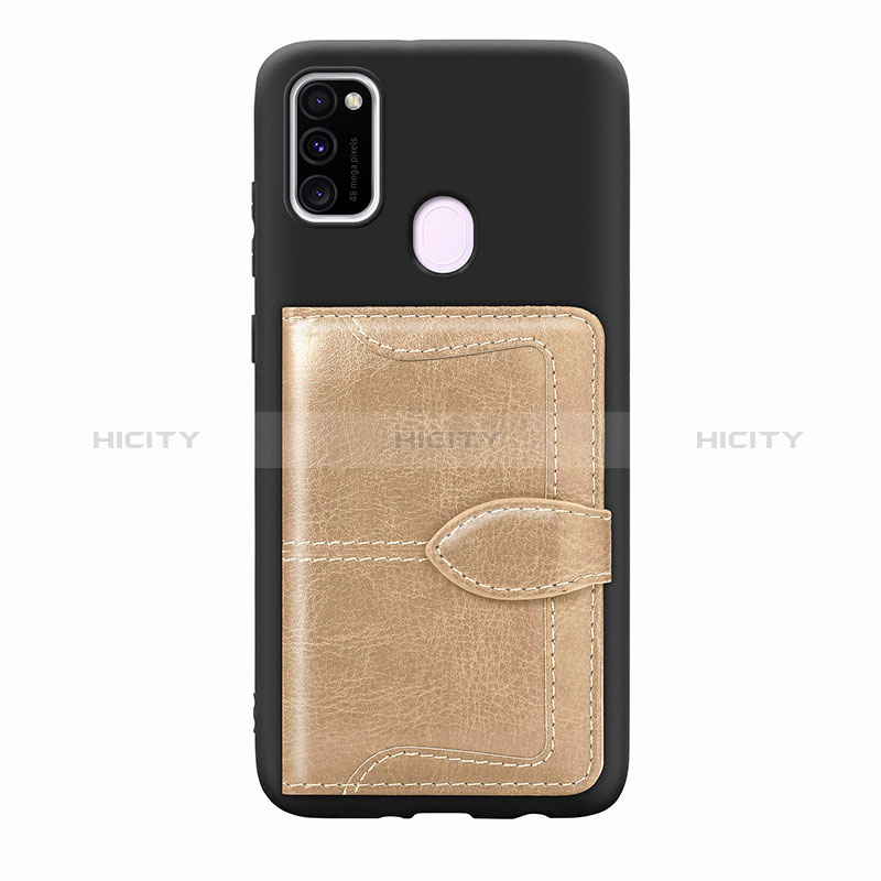 Custodia Silicone Ultra Sottile Morbida Cover con Magnetico S12D per Samsung Galaxy M30s Oro