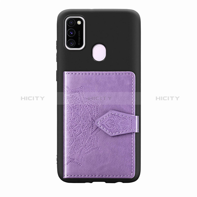 Custodia Silicone Ultra Sottile Morbida Cover con Magnetico S13D per Samsung Galaxy M21 Viola