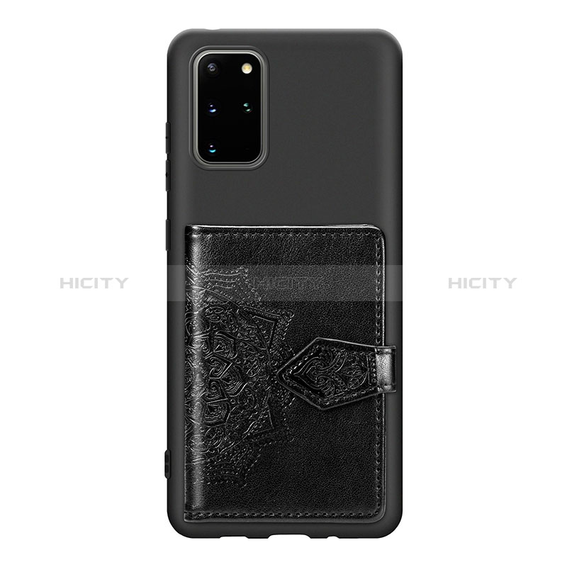 Custodia Silicone Ultra Sottile Morbida Cover con Magnetico S13D per Samsung Galaxy S20 Plus 5G Nero