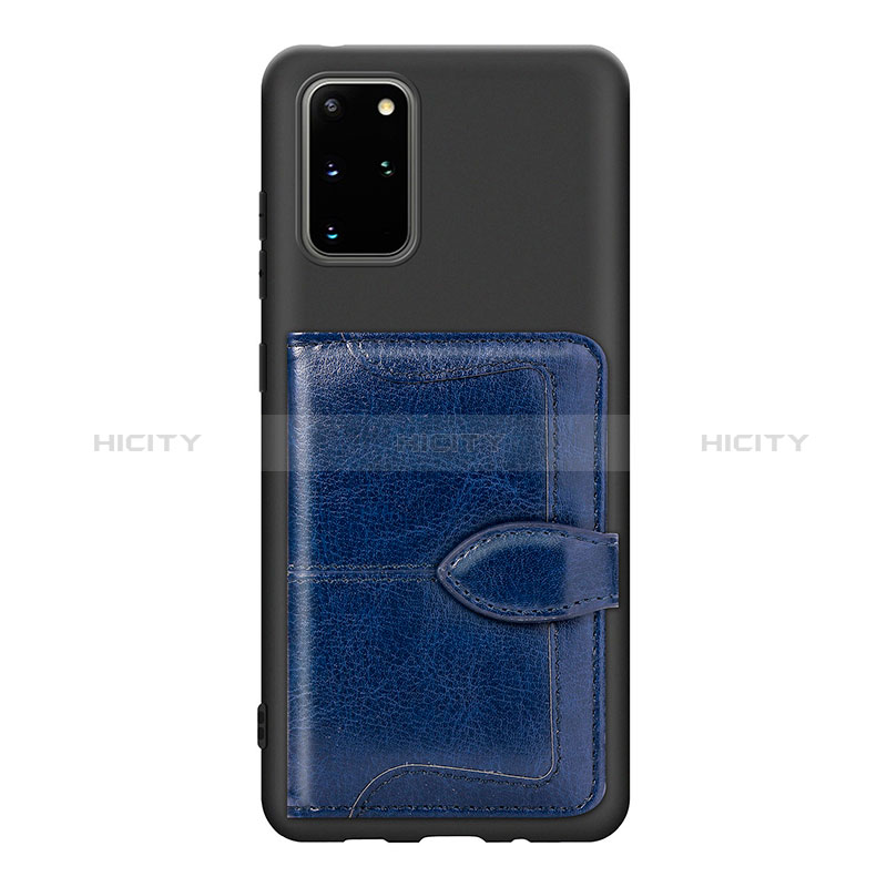 Custodia Silicone Ultra Sottile Morbida Cover con Magnetico S14D per Samsung Galaxy S20 Plus 5G Blu