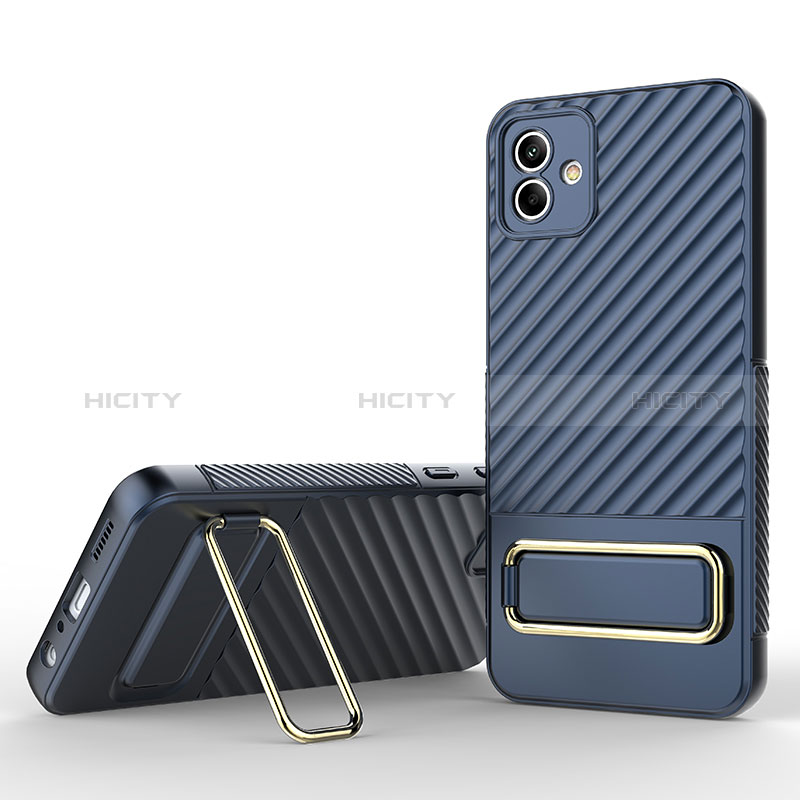 Custodia Silicone Ultra Sottile Morbida Cover con Supporto KC1 per Samsung Galaxy A04 4G Blu