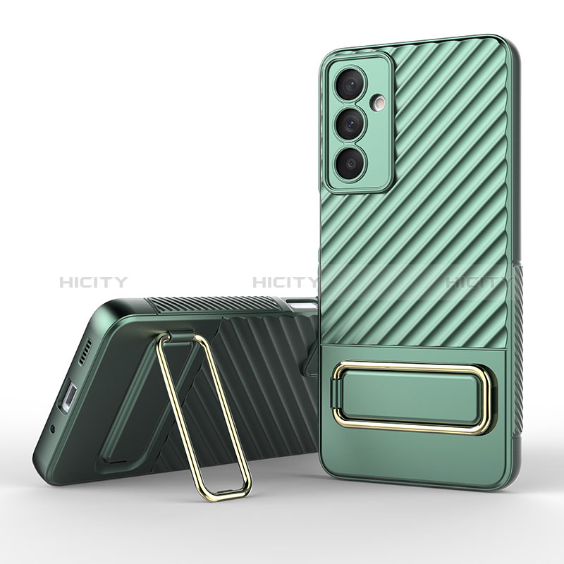 Custodia Silicone Ultra Sottile Morbida Cover con Supporto KC1 per Samsung Galaxy M54 5G Verde