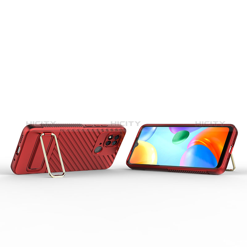 Custodia Silicone Ultra Sottile Morbida Cover con Supporto KC1 per Xiaomi Redmi 10 India